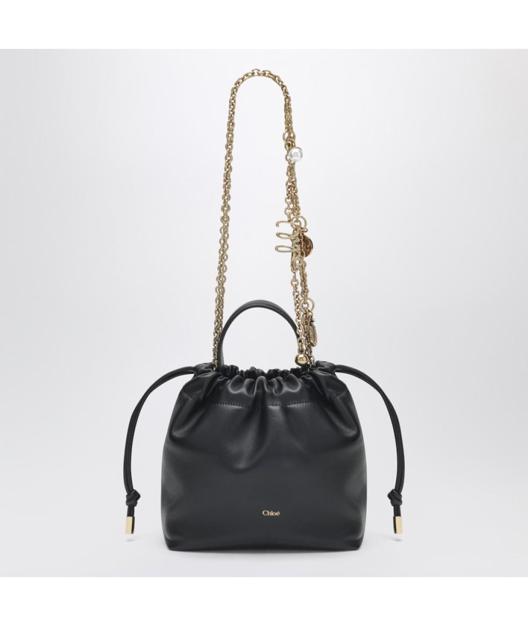 CHLOE Черная кожаная сумка через плечо, фото 6