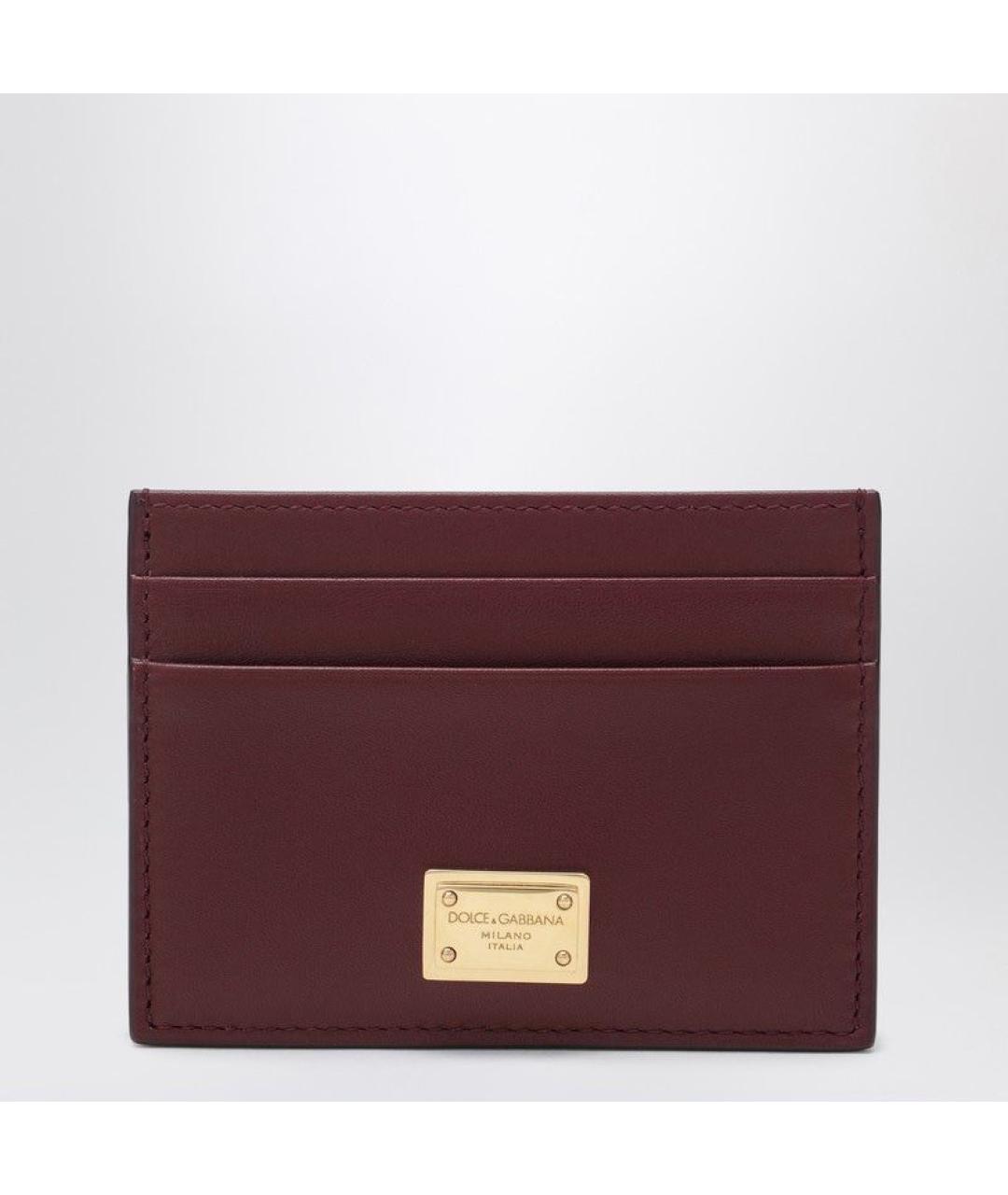DOLCE&GABBANA Бордовый кожаный кардхолдер, фото 3