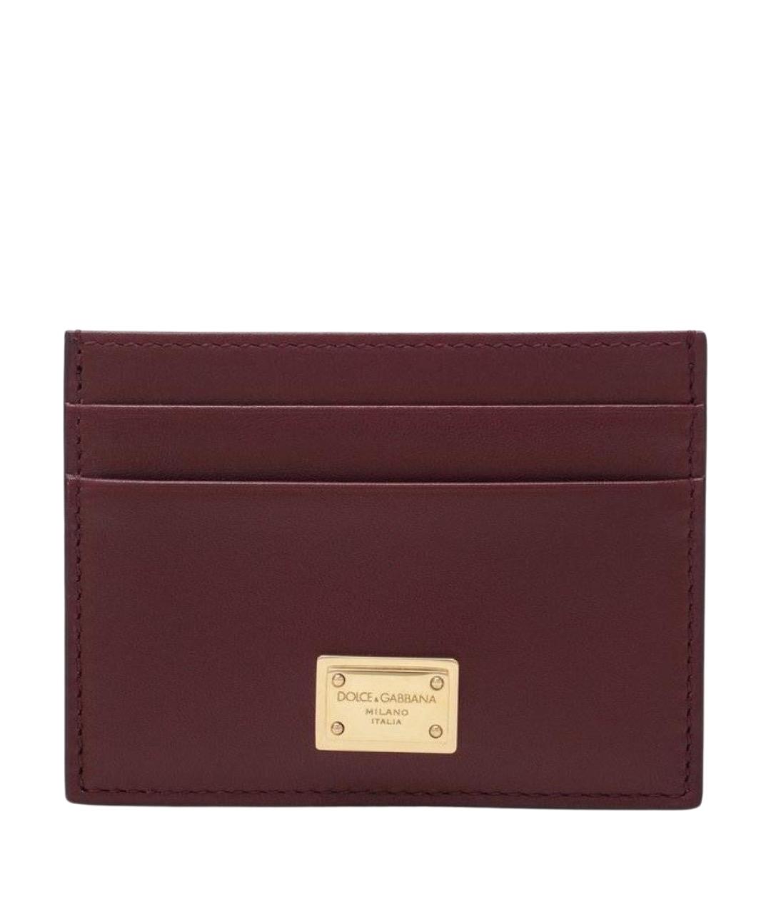 DOLCE&GABBANA Бордовый кожаный кардхолдер, фото 1