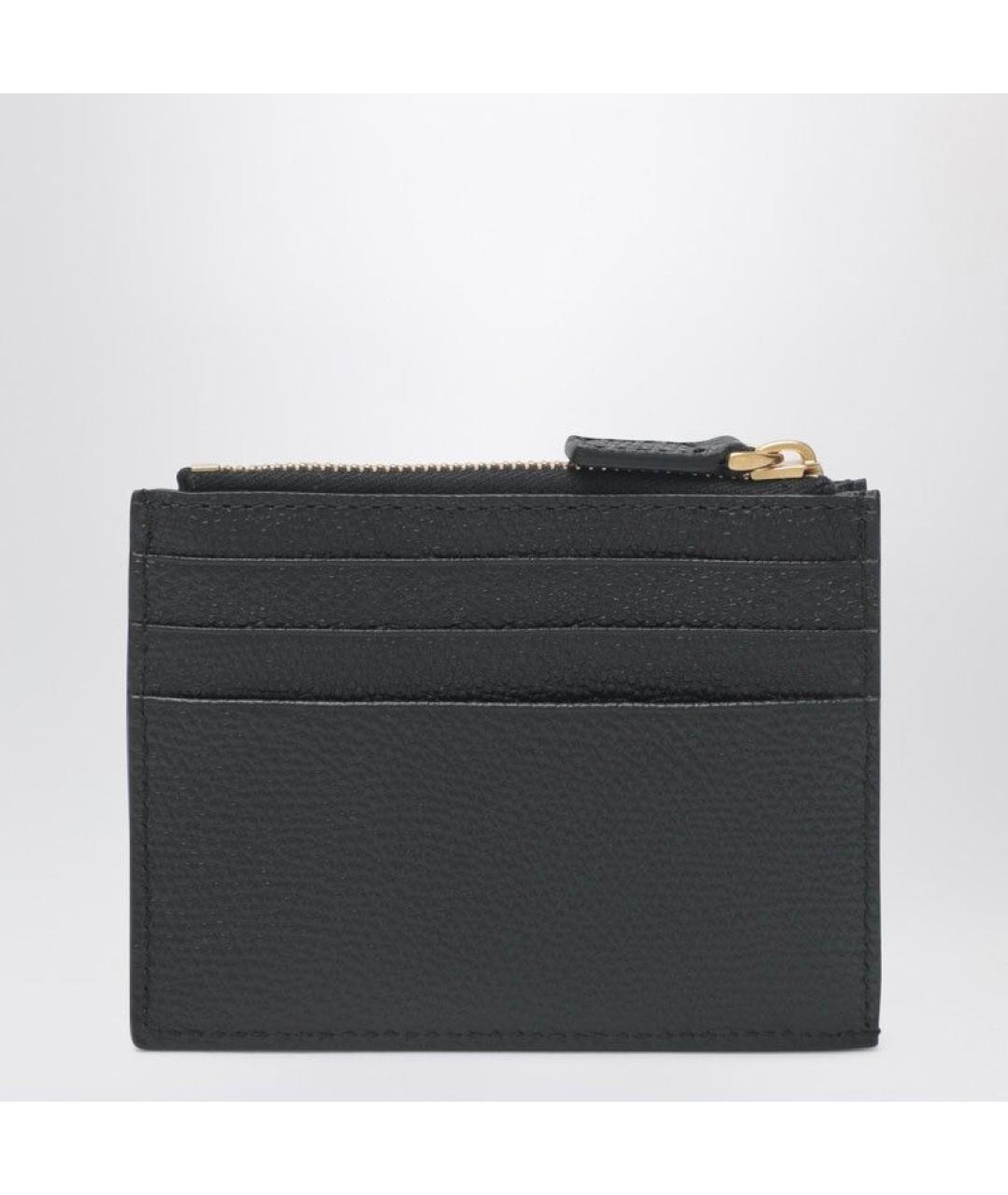 VALENTINO Черный кожаный кардхолдер, фото 2