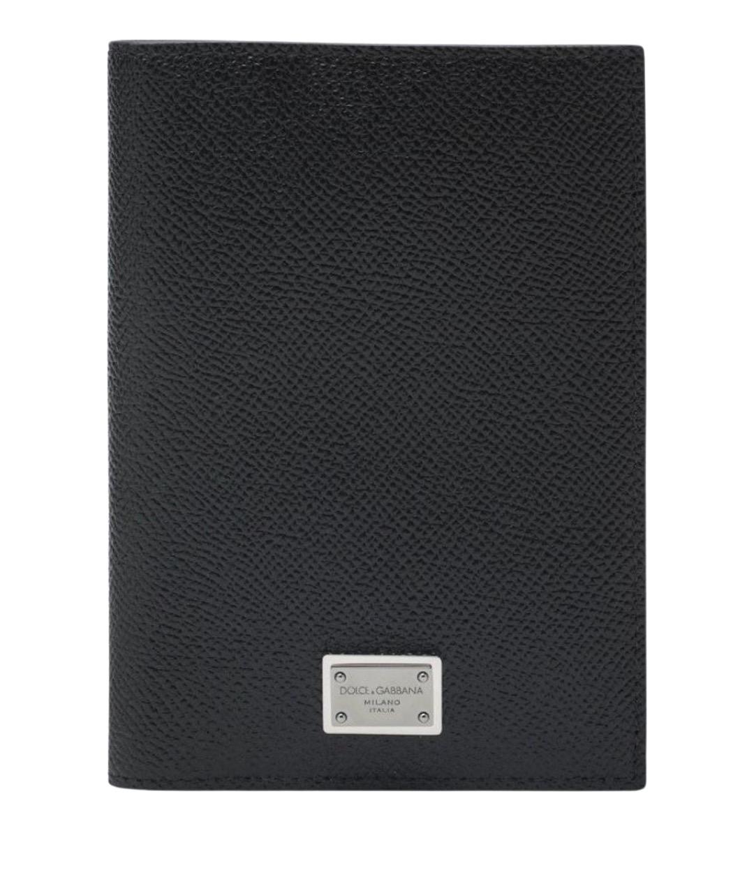 DOLCE&GABBANA Черный кожаный кошелек, фото 1