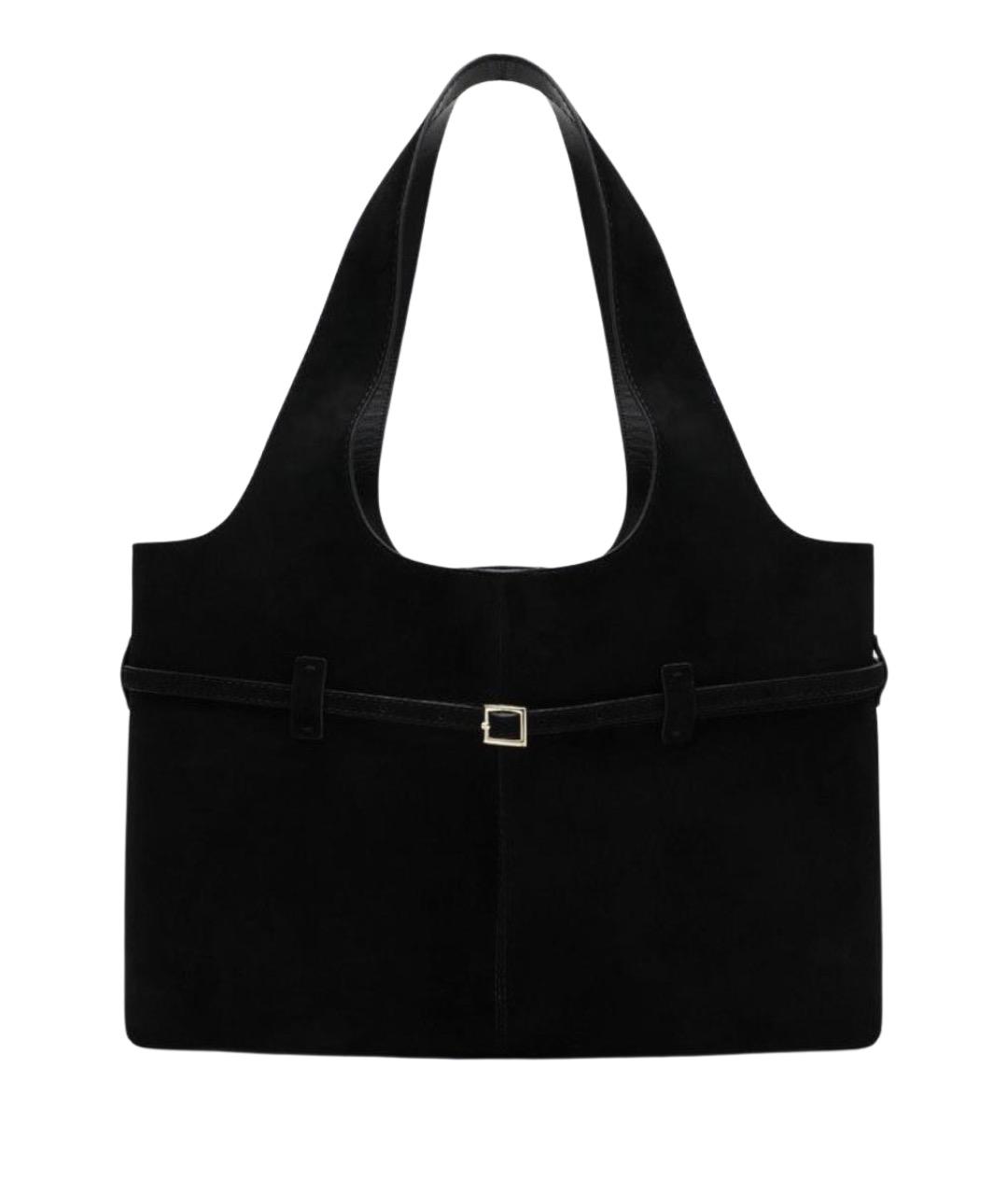 MANU ATELIER Черная кожаная сумка тоут, фото 1