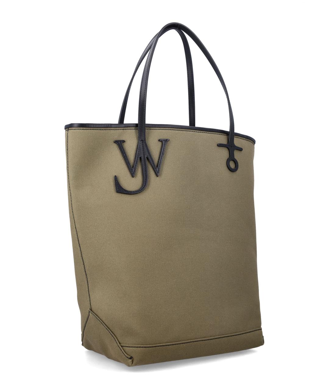 J.W.ANDERSON Зеленая кожаная сумка тоут, фото 2