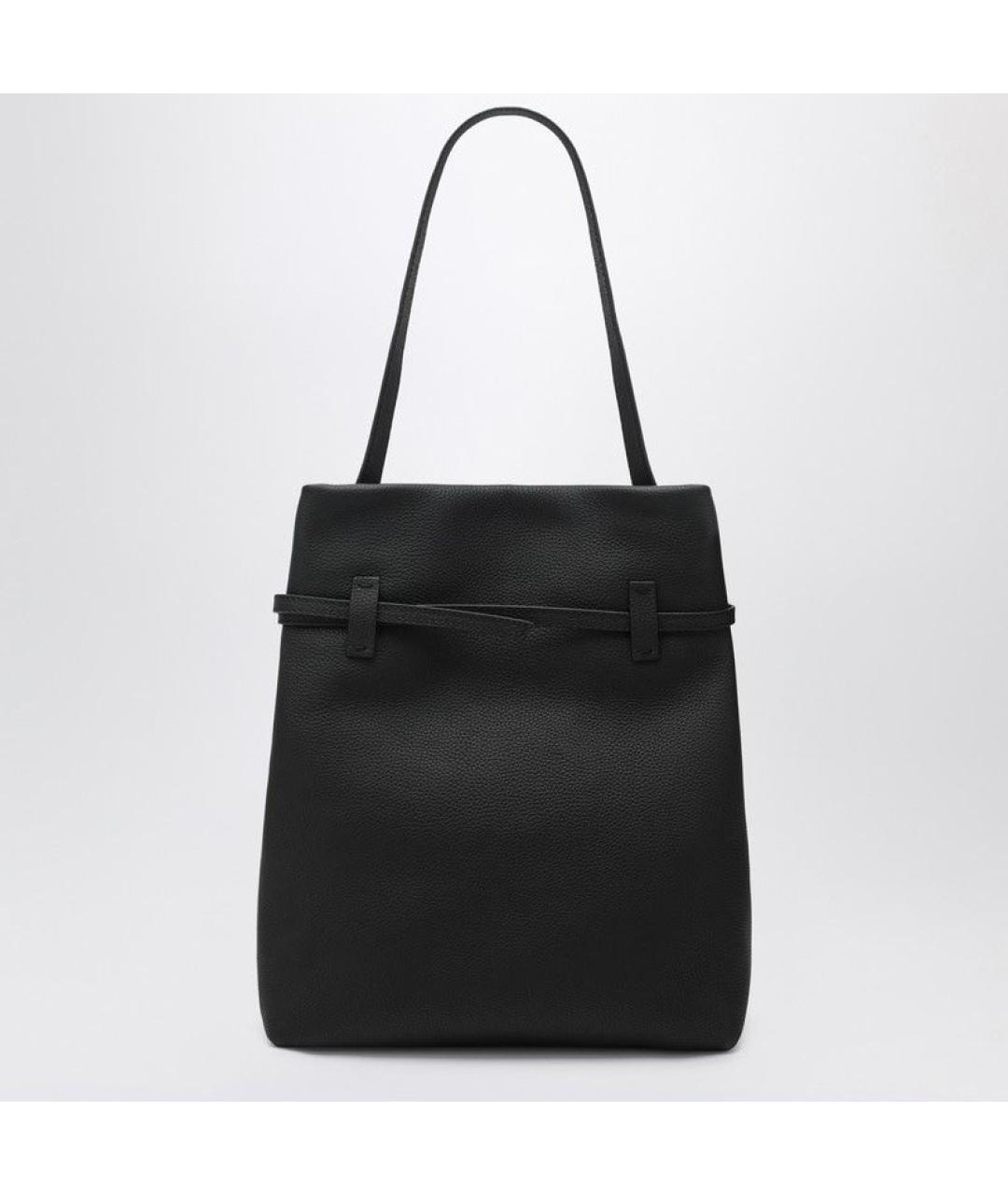 MANU ATELIER Черная кожаная сумка тоут, фото 2