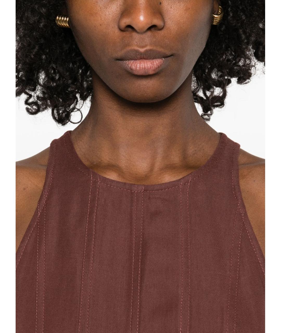 BRUNELLO CUCINELLI Фиолетовое вискозное повседневное платье, фото 5