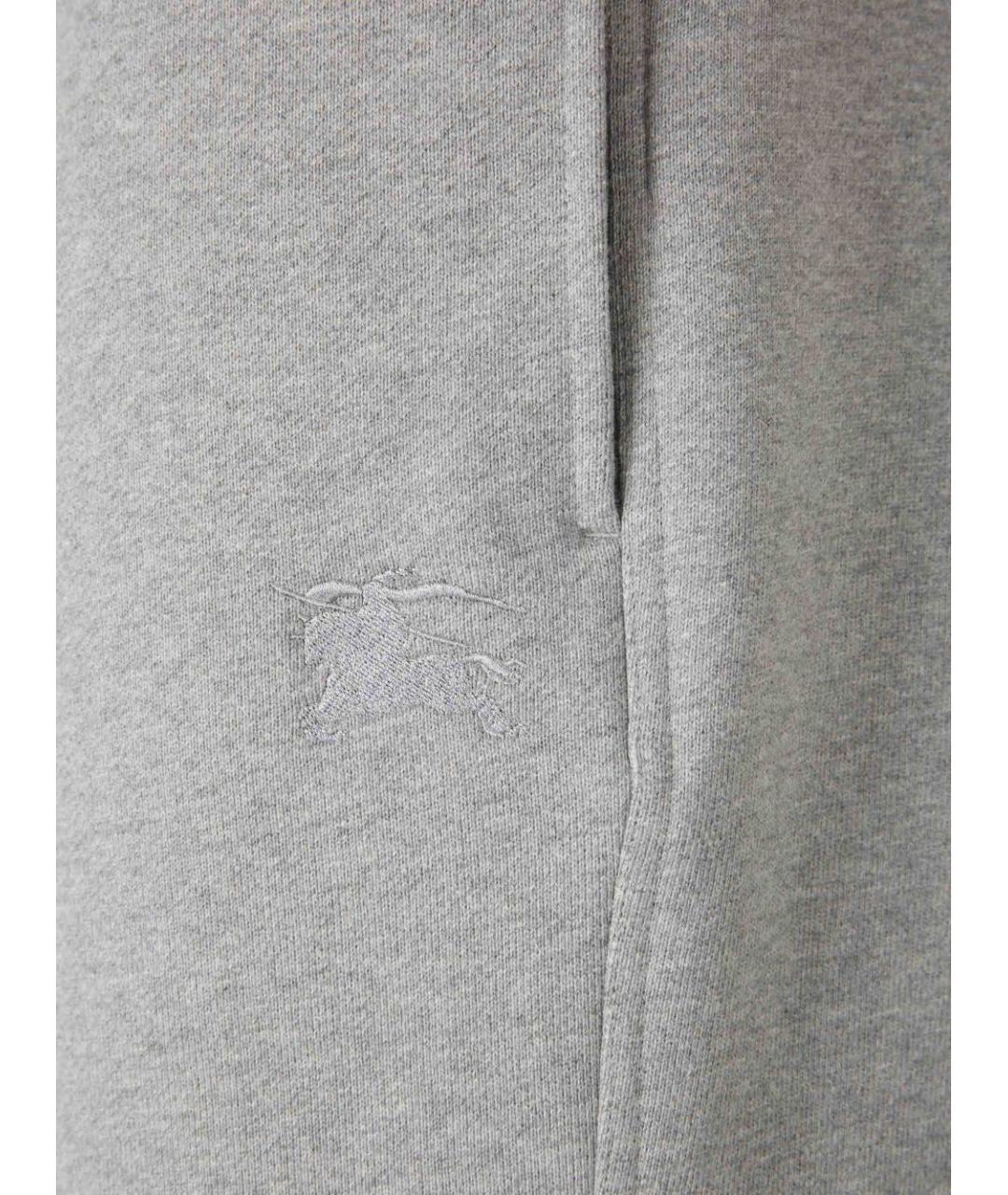 BURBERRY Серые хлопковые повседневные брюки, фото 5