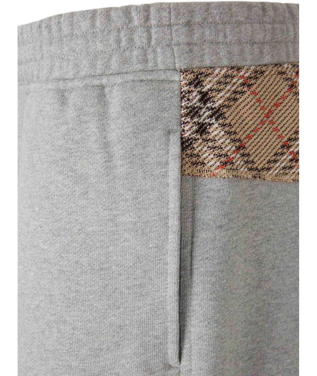BURBERRY Серые хлопковые повседневные брюки, фото 4