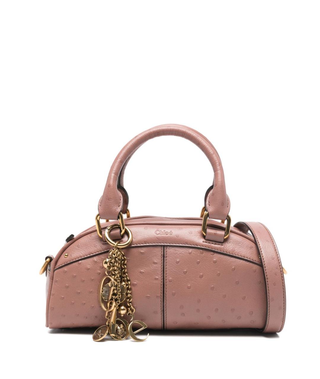 CHLOE Розовая кожаная сумка с короткими ручками, фото 1