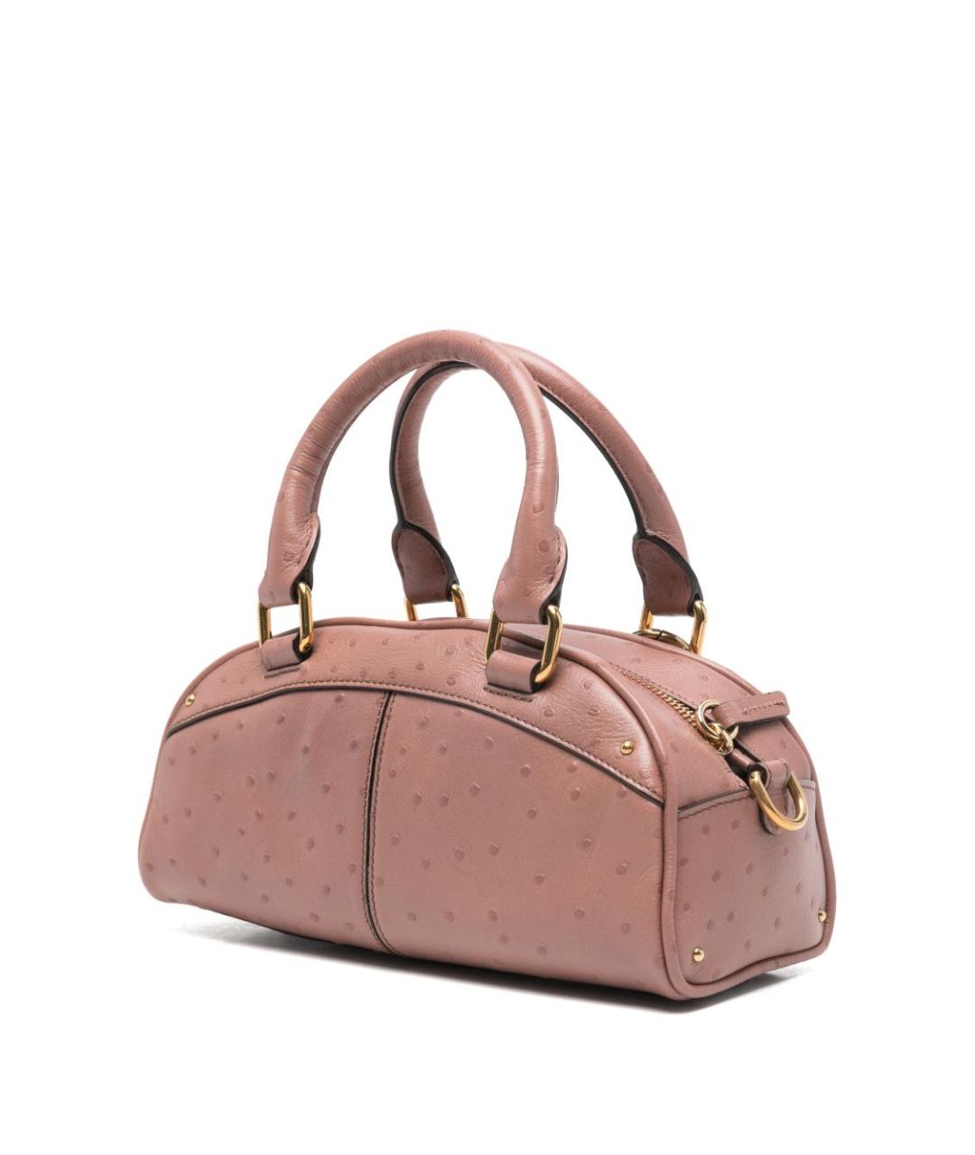 CHLOE Розовая кожаная сумка с короткими ручками, фото 5