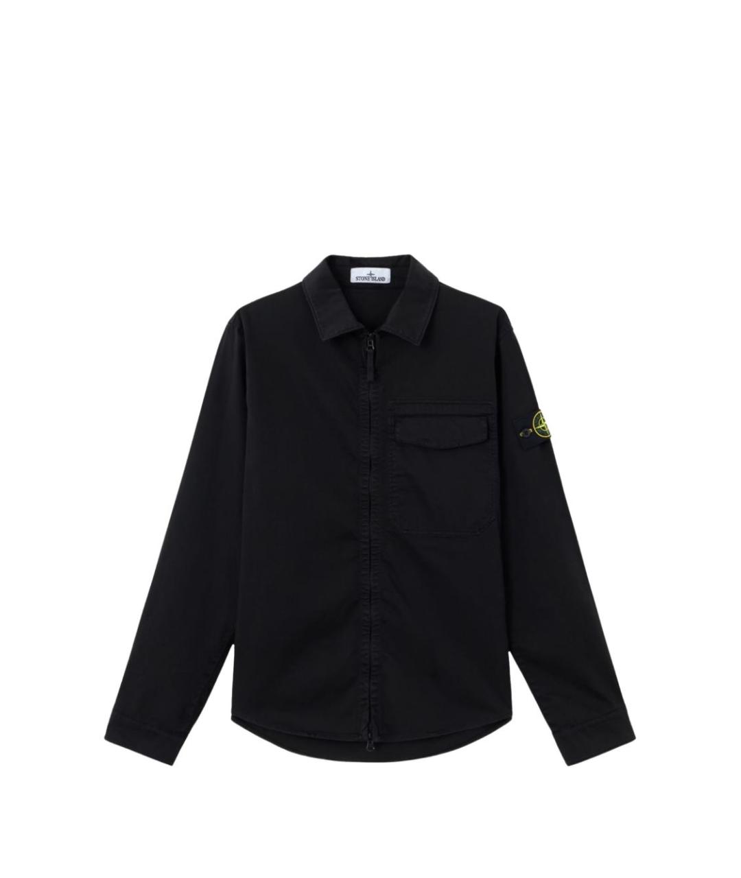 STONE ISLAND Черная хлопковая кэжуал рубашка, фото 1