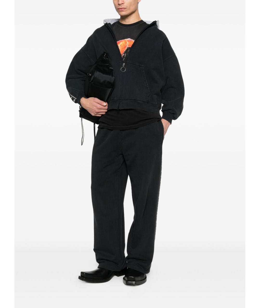 BALENCIAGA Черные хлопковые повседневные брюки, фото 5