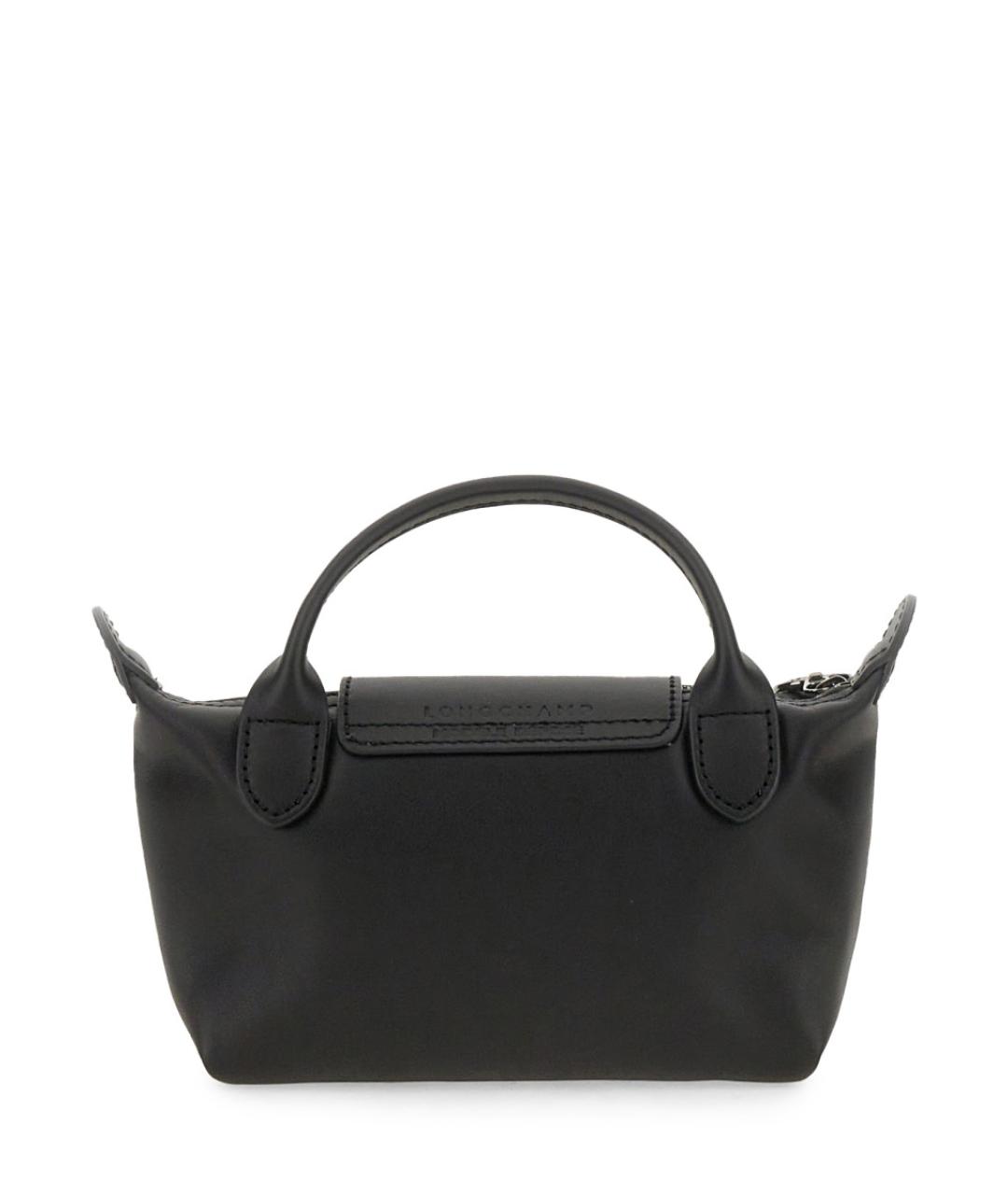 LONGCHAMP Черная кожаная сумка с короткими ручками, фото 2