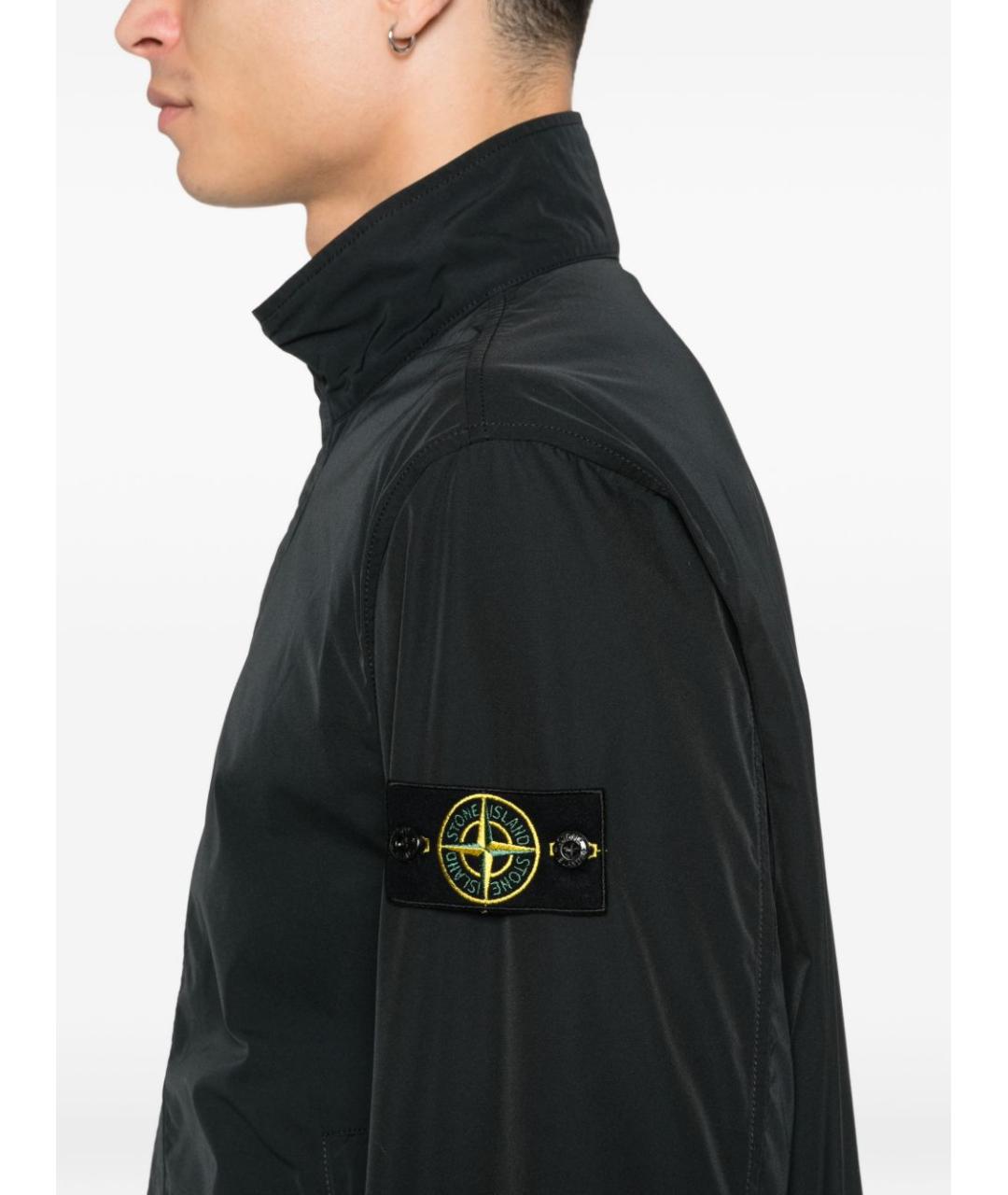 STONE ISLAND Черная полиэстеровая куртка, фото 2