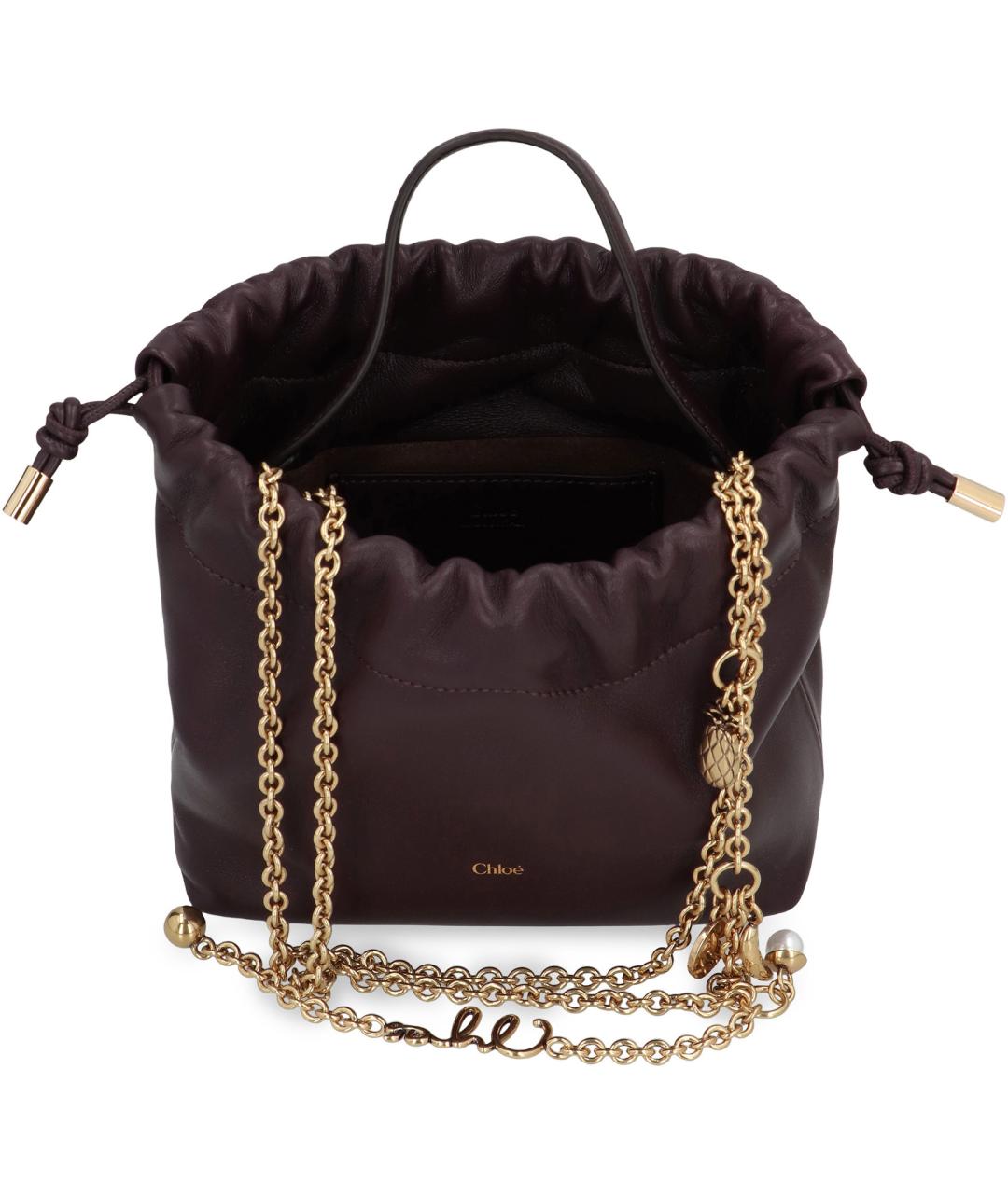 CHLOE Фиолетовая кожаная сумка тоут, фото 5