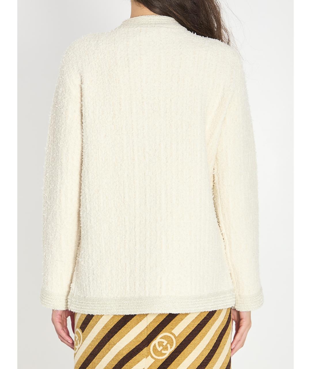 GUCCI Белый шерстяной кардиган, фото 4