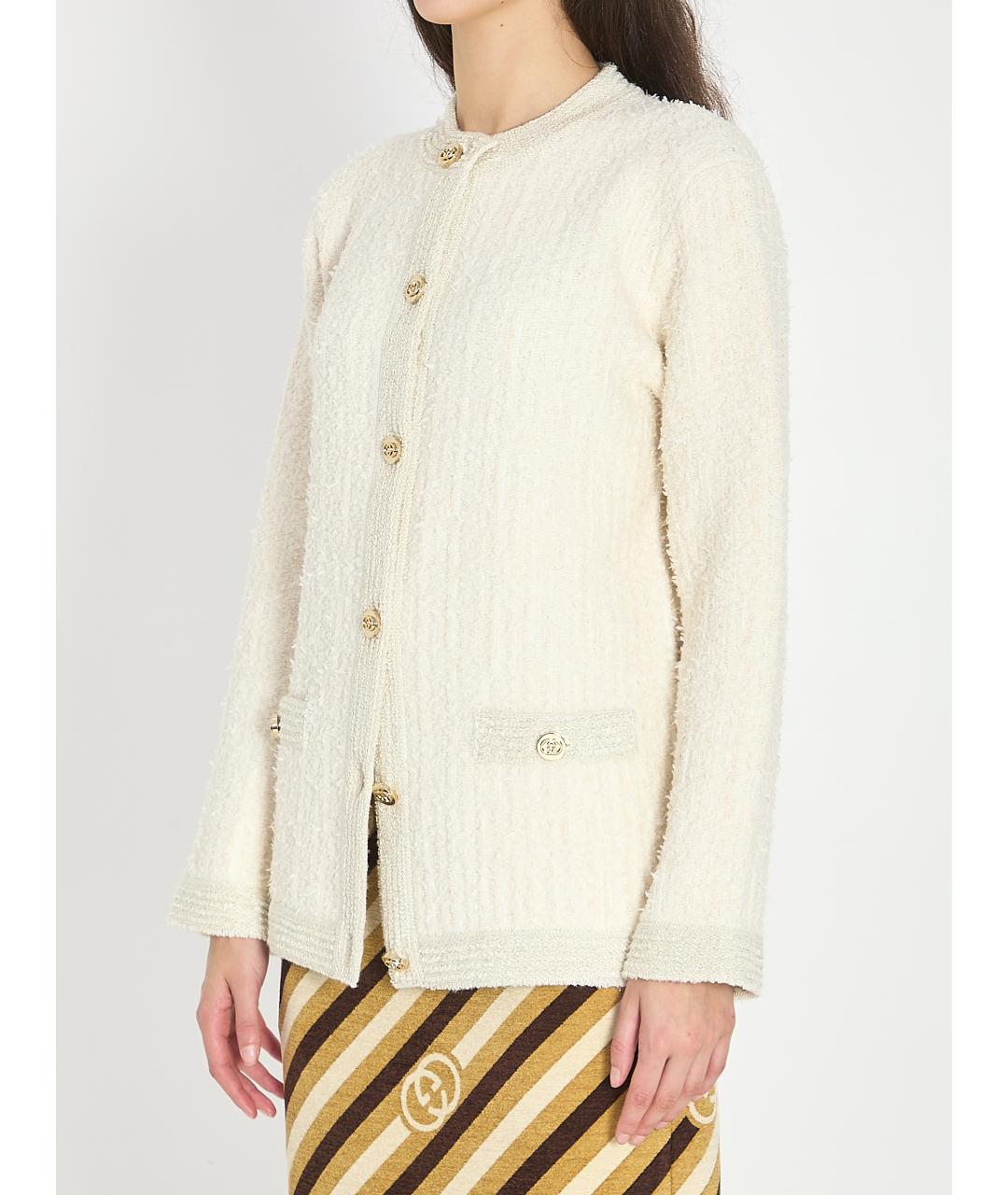 GUCCI Белый шерстяной кардиган, фото 2
