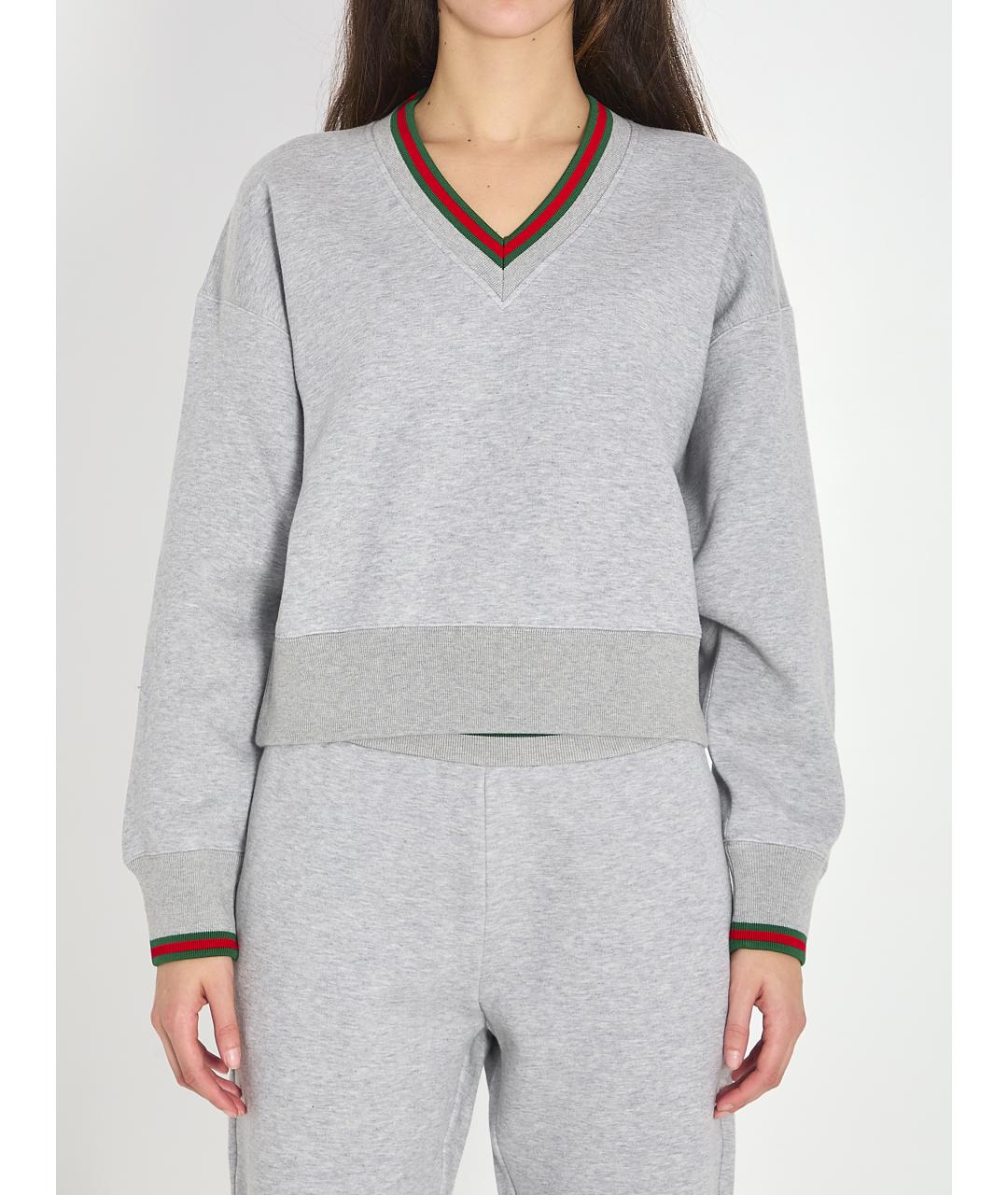 GUCCI Серый хлопковый джемпер / свитер, фото 6