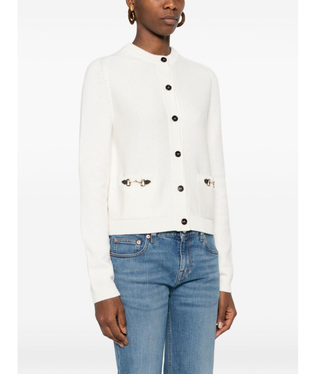 GUCCI Белый шерстяной кардиган, фото 5