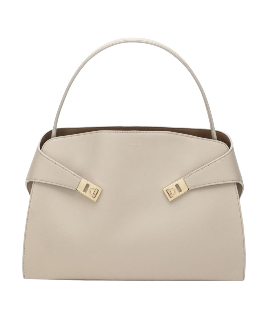 FERRAGAMO Бежевая кожаная сумка тоут, фото 1