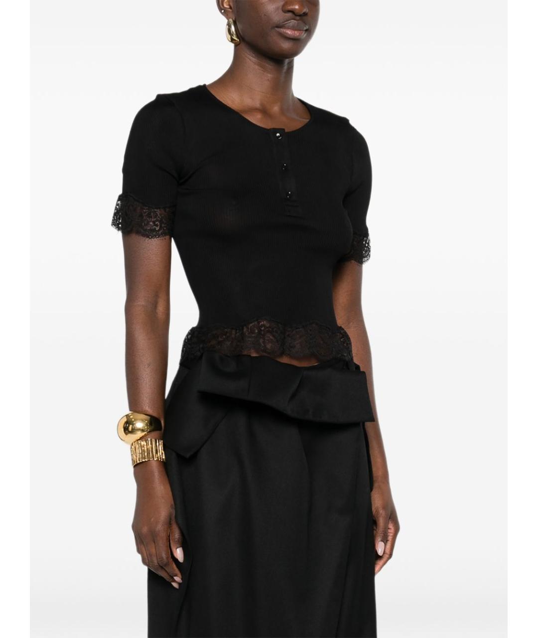 SAINT LAURENT Черная шелковая футболка, фото 4