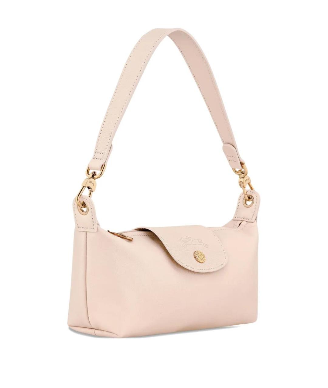 LONGCHAMP Бежевая кожаная сумка через плечо, фото 5