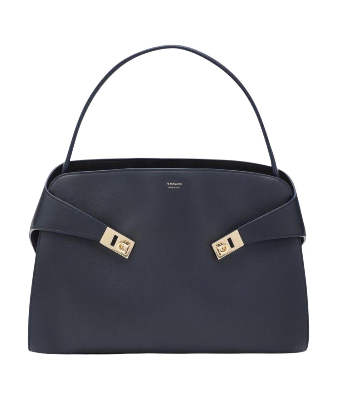 FERRAGAMO Синяя кожаная сумка тоут, фото 1