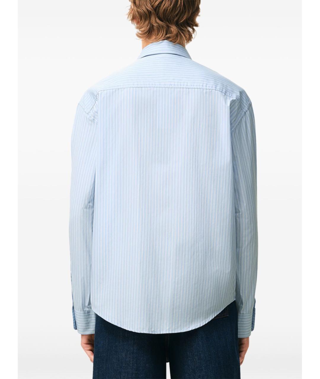 Ami Paris Голубая хлопковая кэжуал рубашка, фото 4