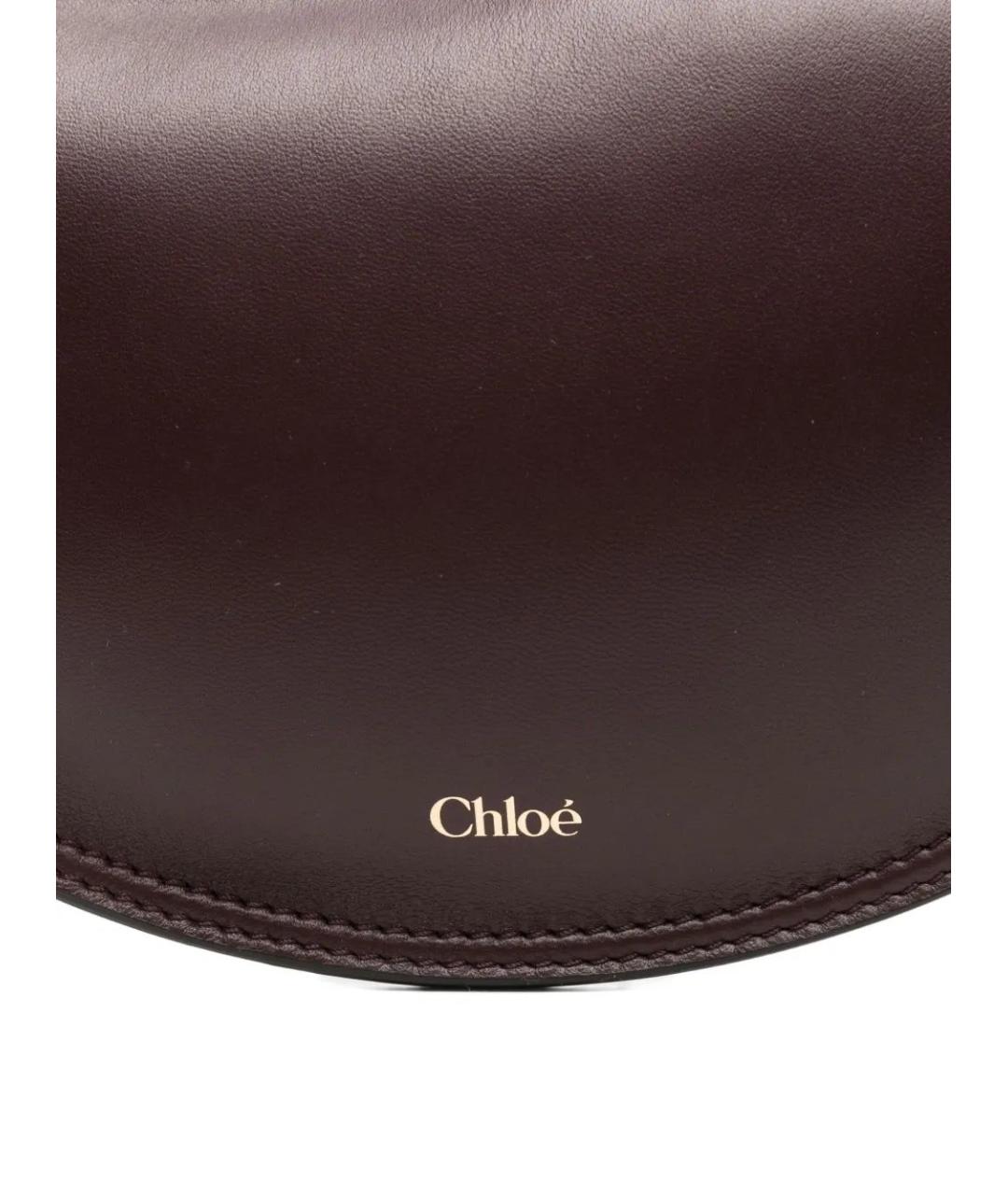 CHLOE Бордовая кожаная сумка через плечо, фото 4