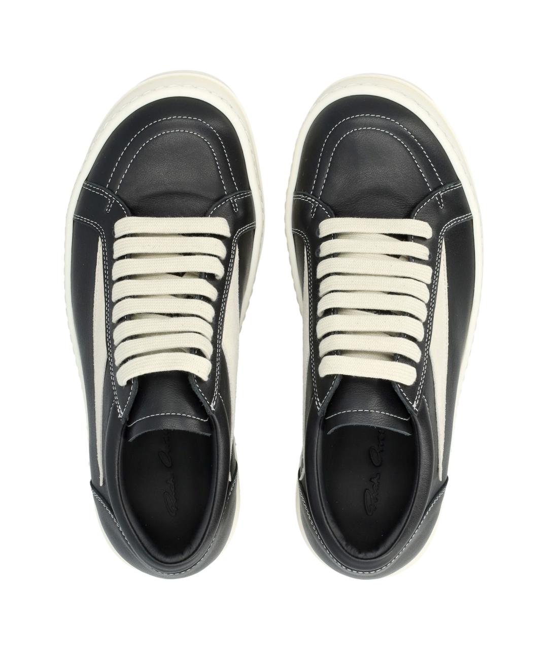 RICK OWENS Черные кожаные кеды, фото 2