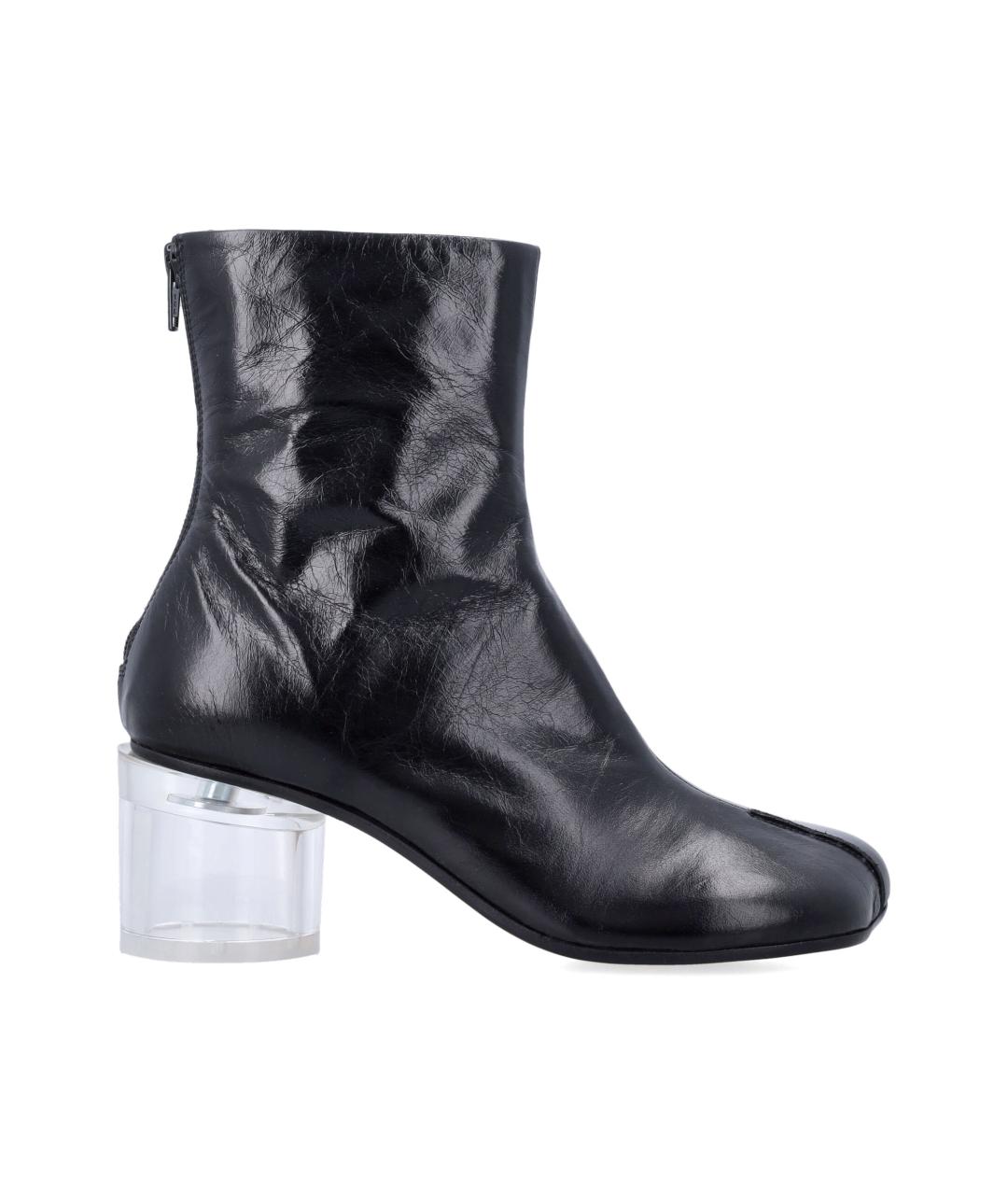 MM6 MAISON MARGIELA Черные кожаные ботильоны, фото 1