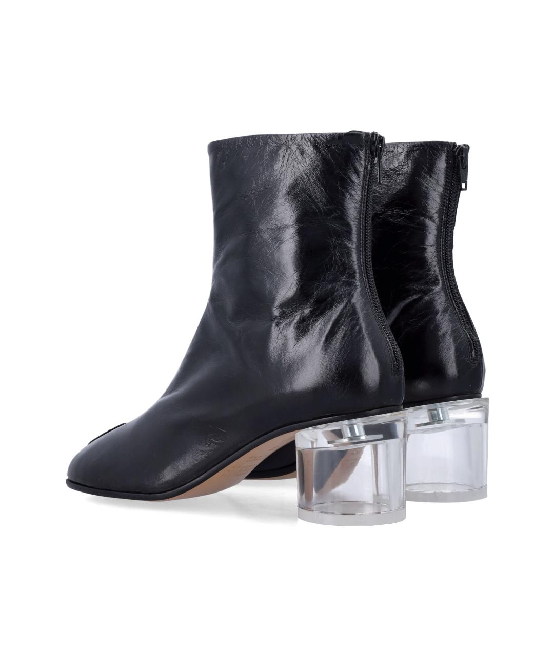 MM6 MAISON MARGIELA Черные кожаные ботильоны, фото 3