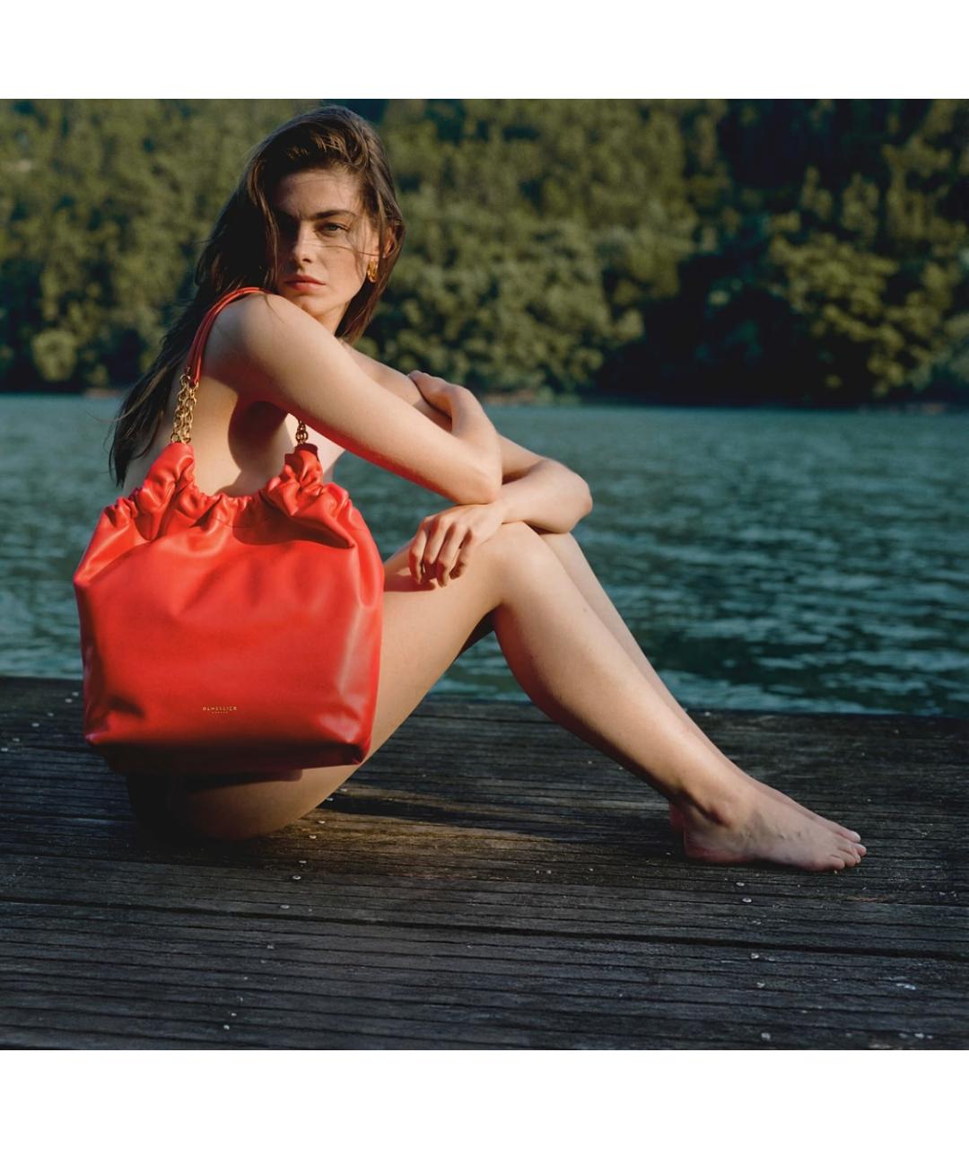 DEMELLIER Красная кожаная сумка тоут, фото 5