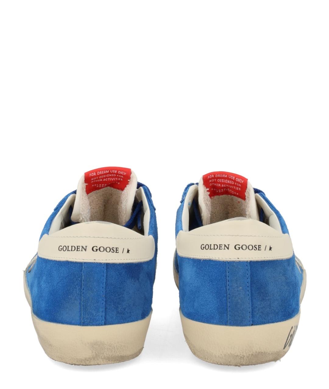 GOLDEN GOOSE DELUXE BRAND Синие замшевые низкие кроссовки / кеды, фото 3