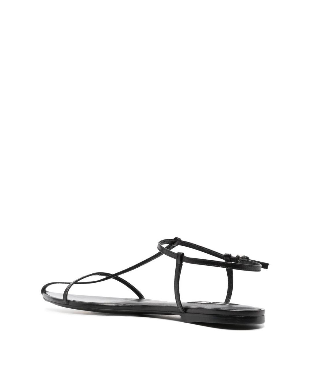 JIL SANDER Черные кожаные сандалии, фото 2
