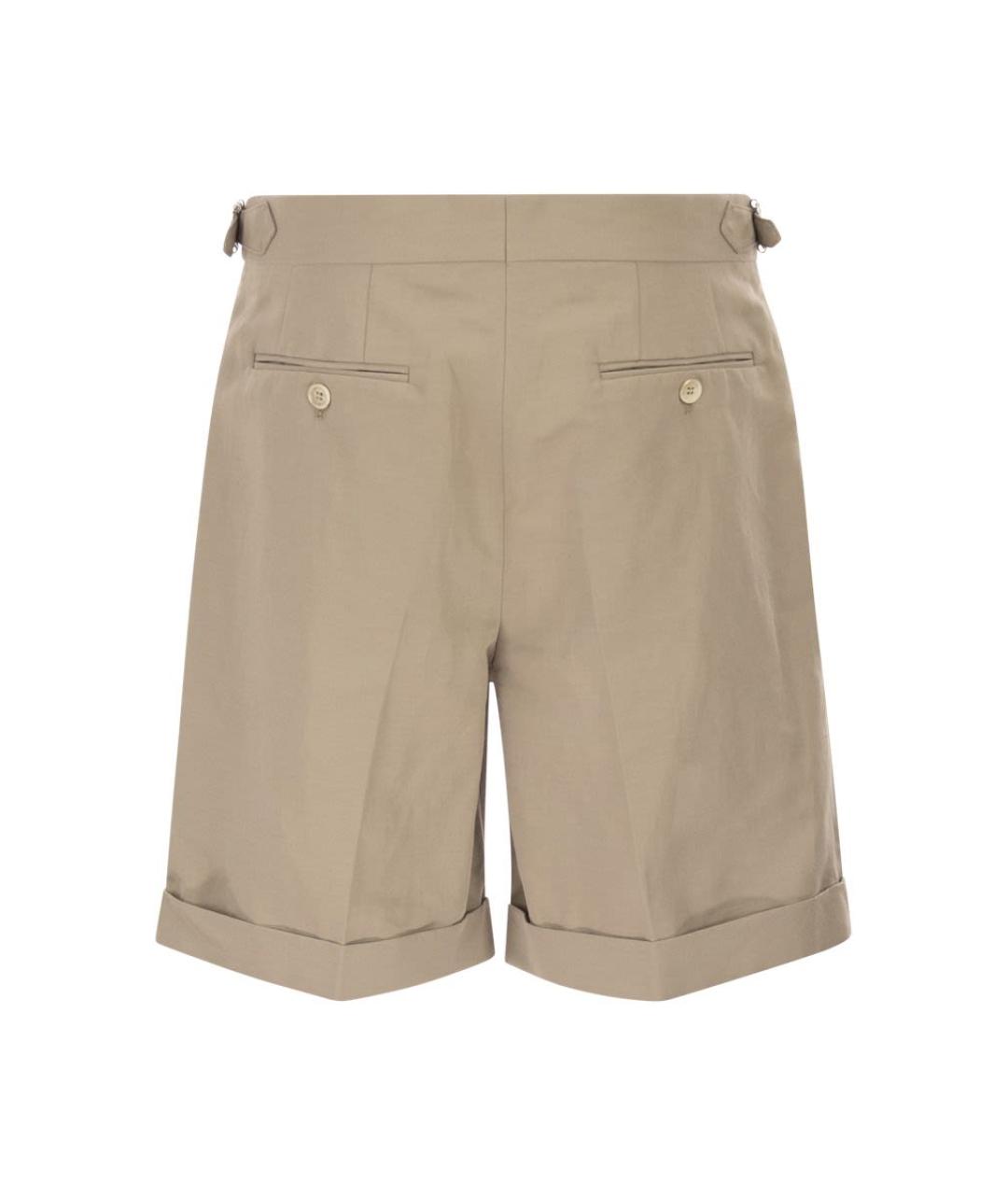 BRUNELLO CUCINELLI Бежевые хлопковые шорты, фото 2