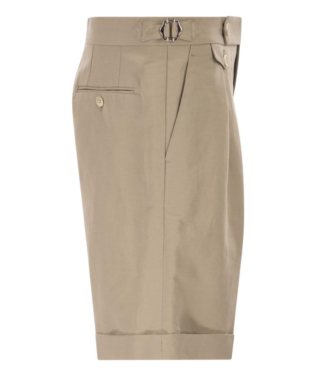 BRUNELLO CUCINELLI Бежевые хлопковые шорты, фото 3