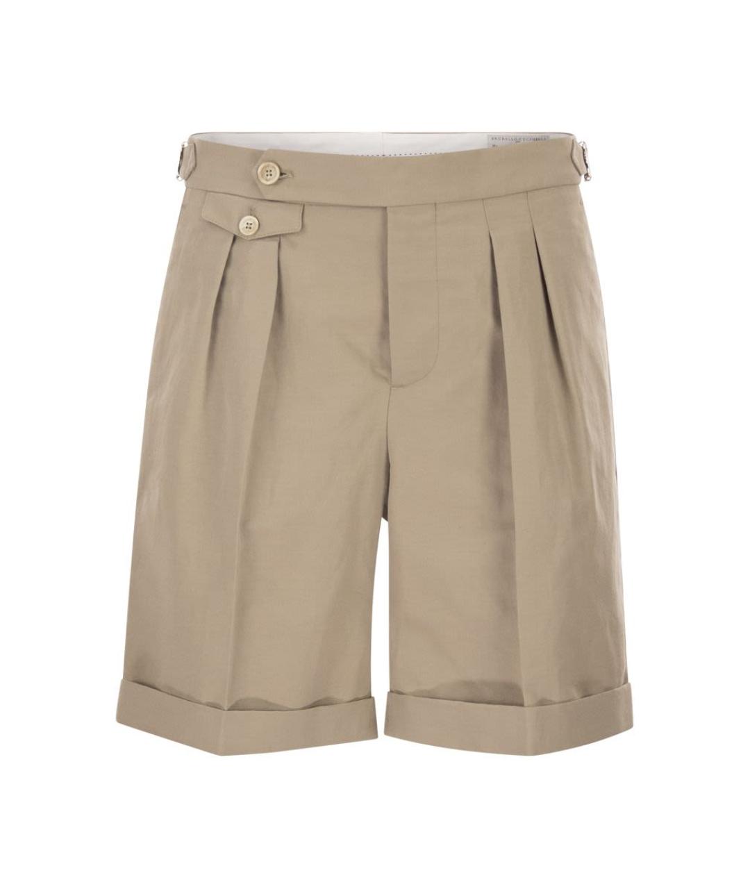 BRUNELLO CUCINELLI Бежевые хлопковые шорты, фото 1