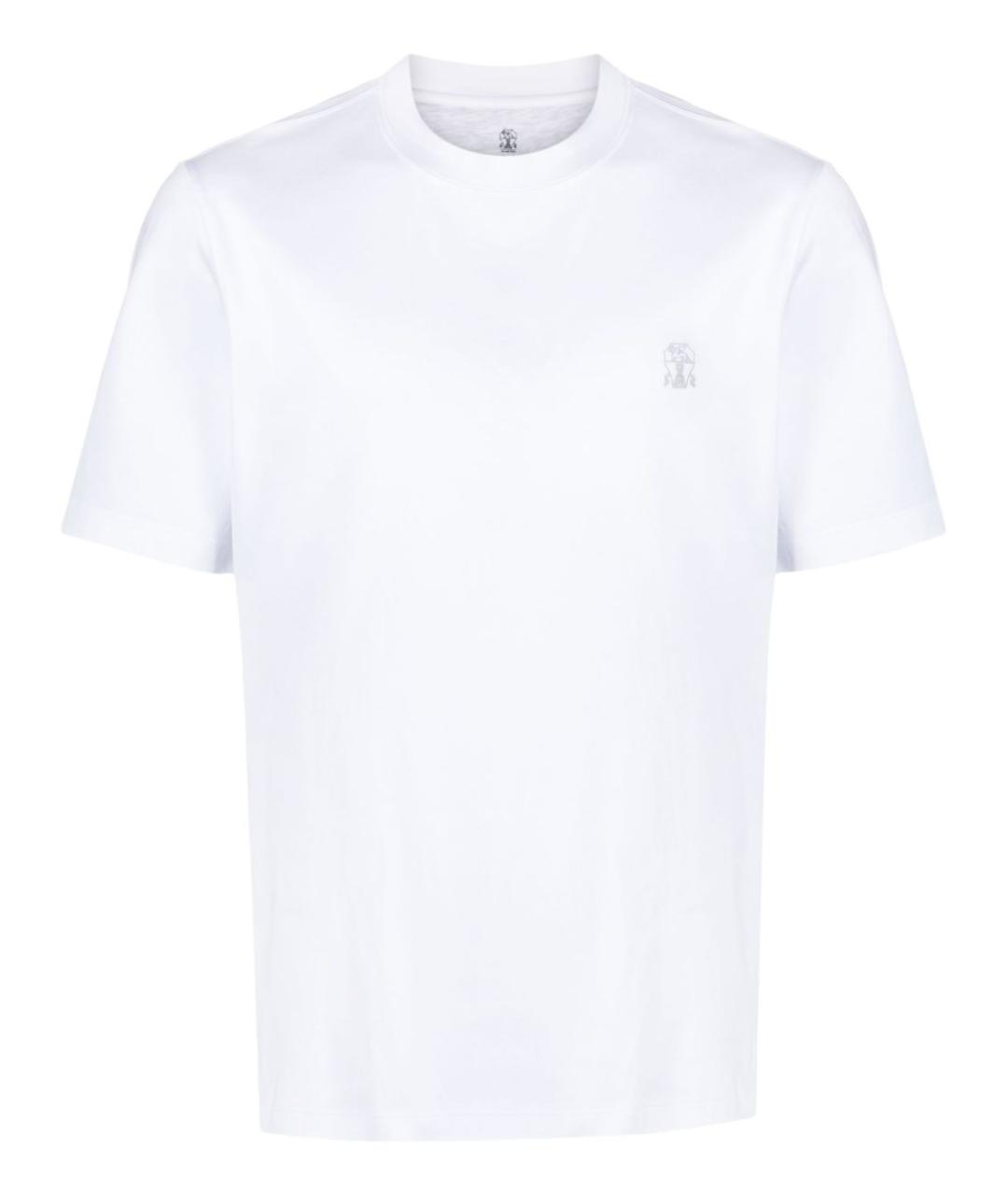 BRUNELLO CUCINELLI Белая хлопковая футболка, фото 1