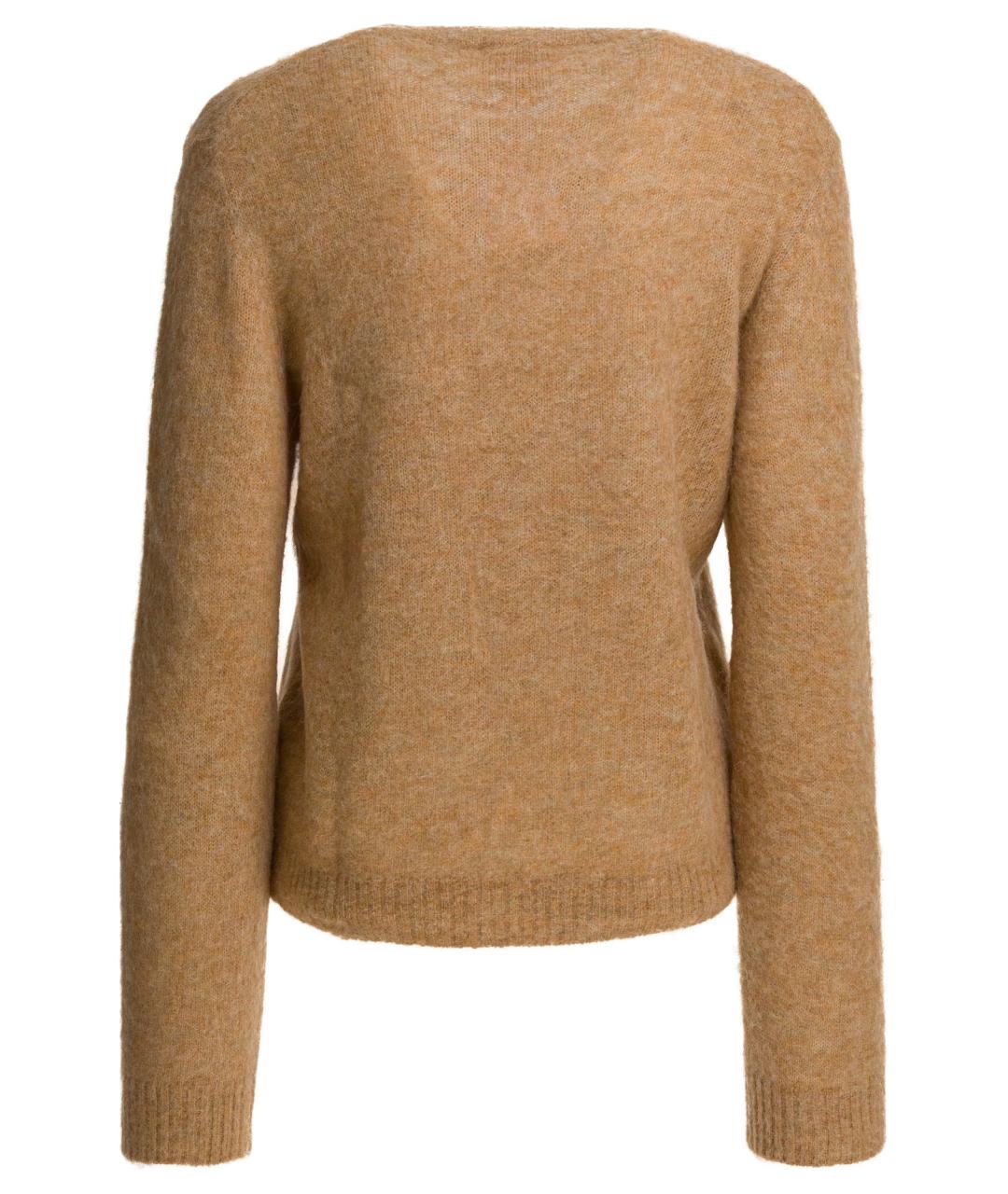 GANNI Бежевый шерстяной джемпер / свитер, фото 2