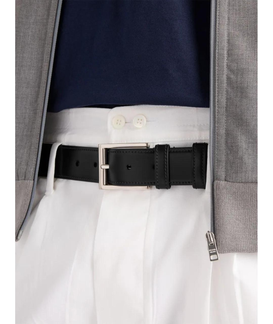 PRADA Черный кожаный ремень, фото 3