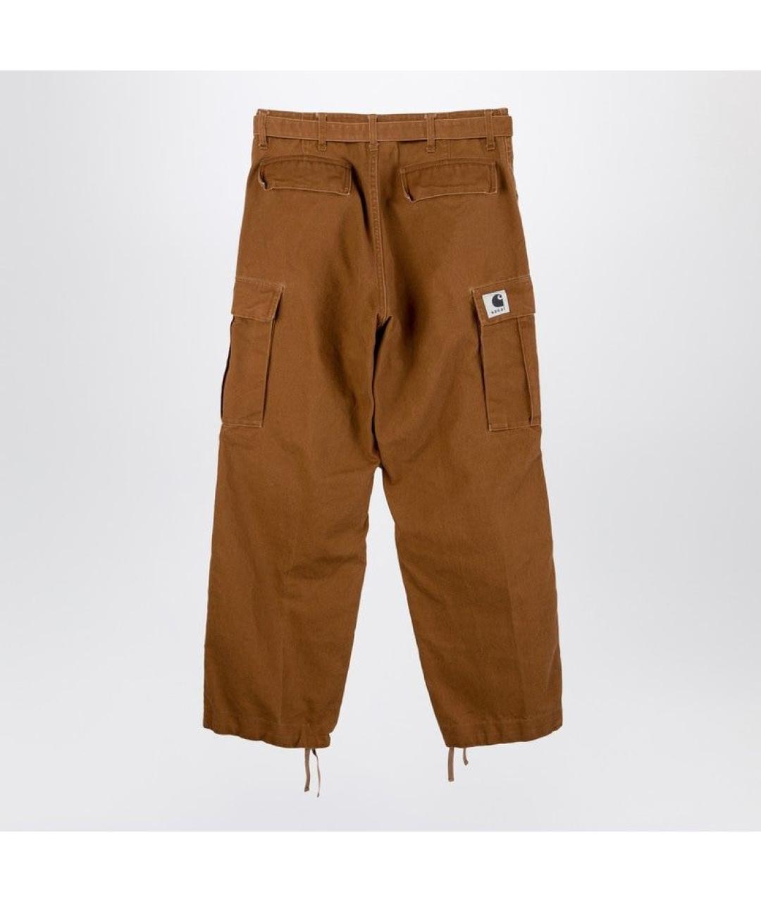 SACAI Бежевые хлопковые прямые брюки, фото 2