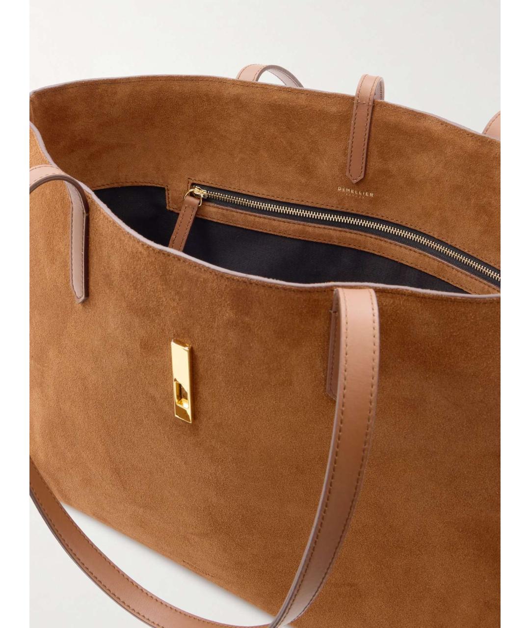 DEMELLIER Коричневая замшевая сумка тоут, фото 4