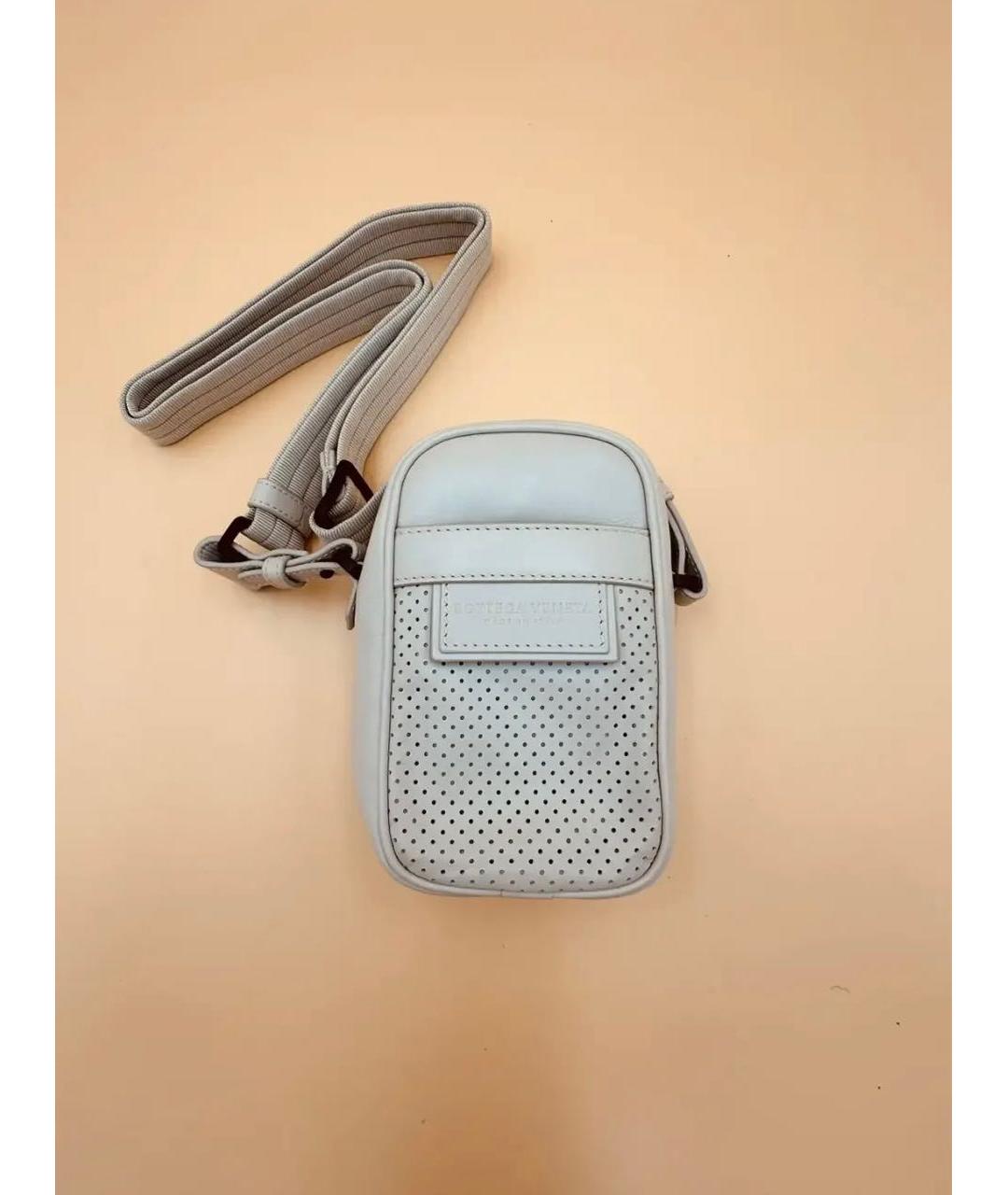 BOTTEGA VENETA Серая кожаная поясная сумка, фото 9