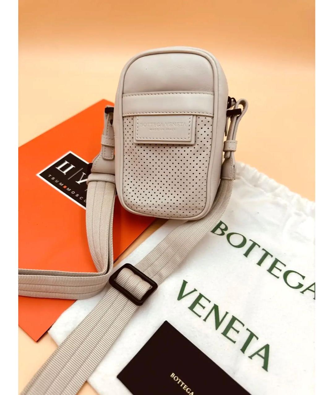 BOTTEGA VENETA Серая кожаная поясная сумка, фото 2
