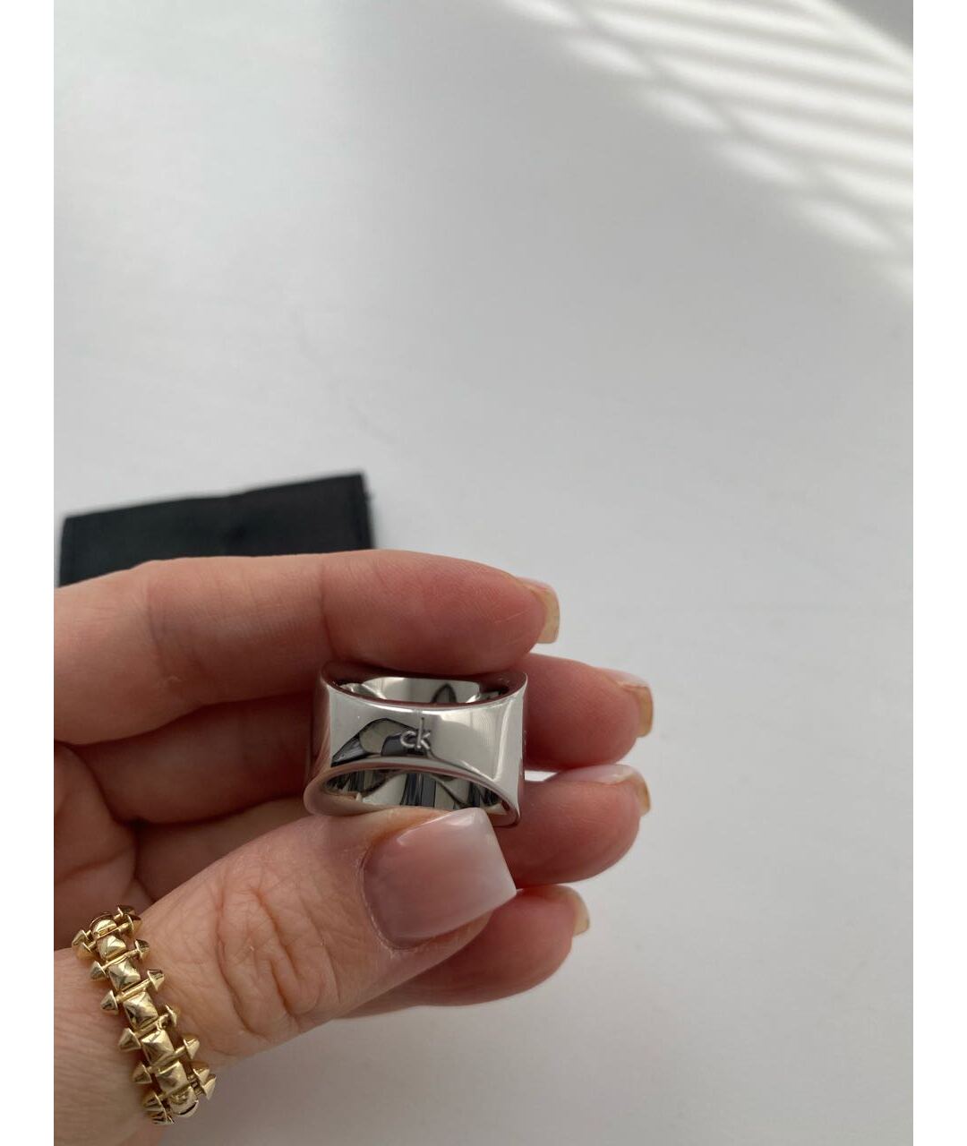 CALVIN KLEIN Серебряное латунное кольцо, фото 7