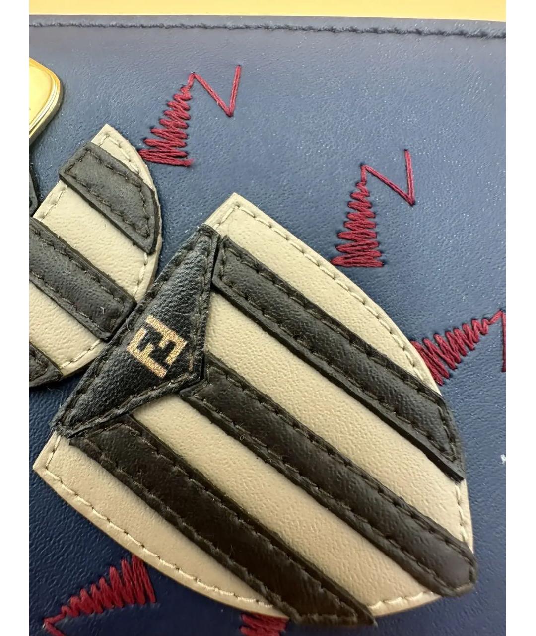 FENDI Синий кожаный кардхолдер, фото 6