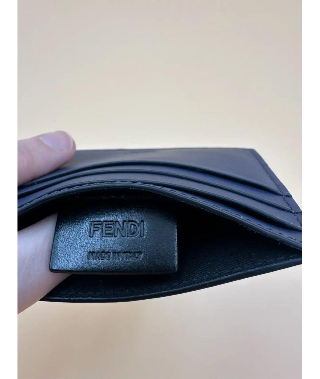 FENDI Синий кожаный кардхолдер, фото 3