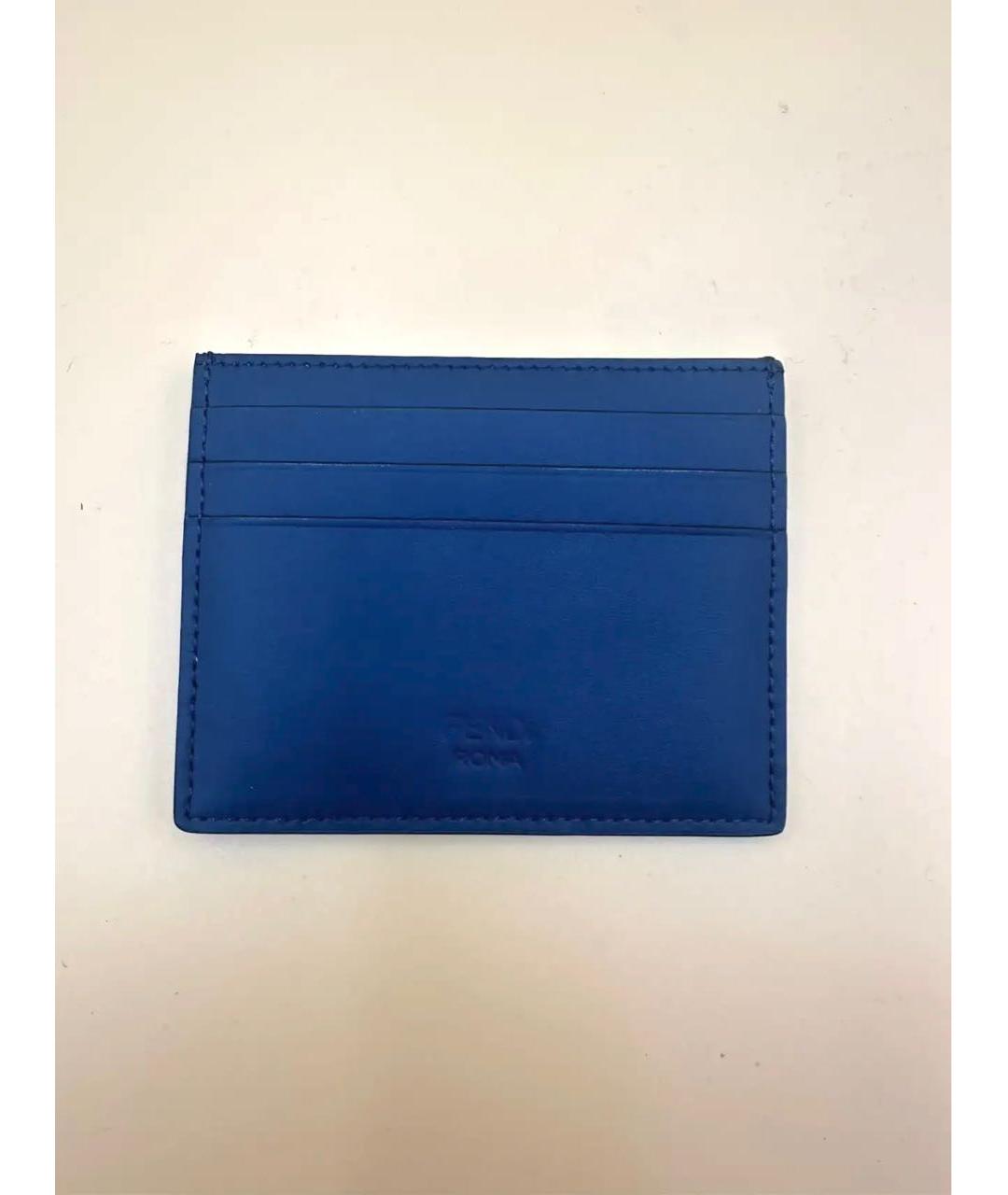 FENDI Синий кожаный кардхолдер, фото 4