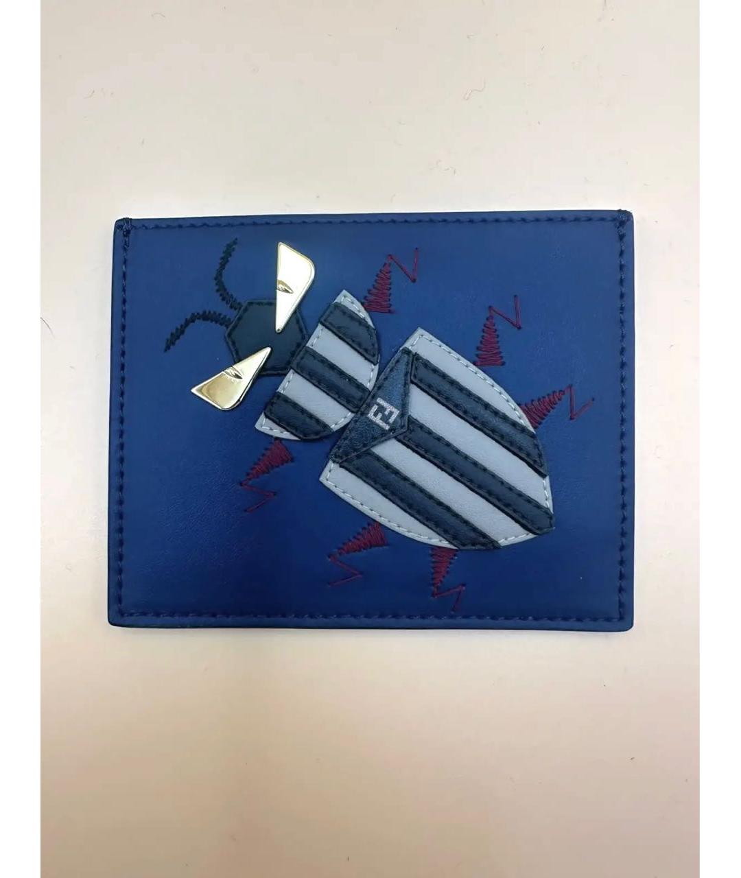 FENDI Синий кожаный кардхолдер, фото 7
