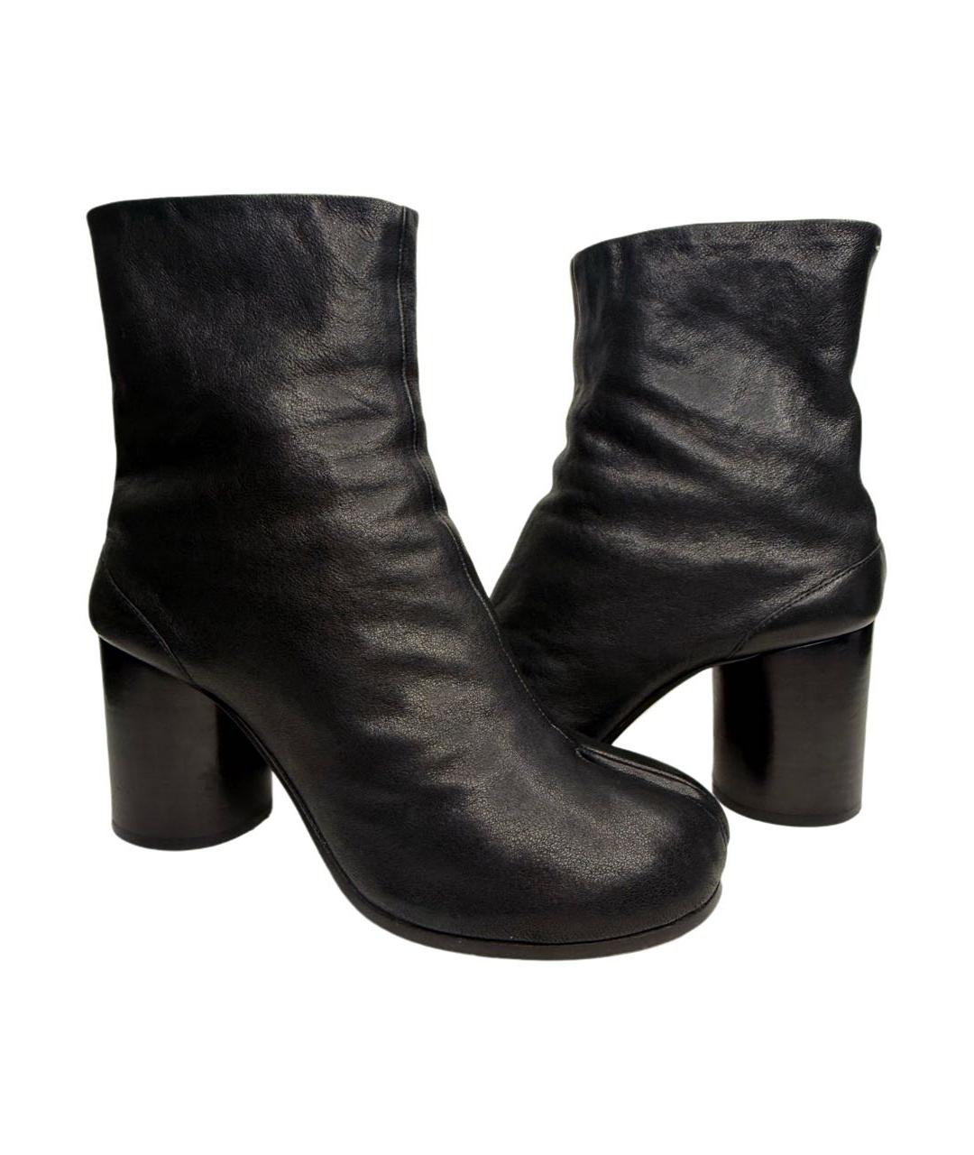 MAISON MARGIELA Черные кожаные ботильоны, фото 2